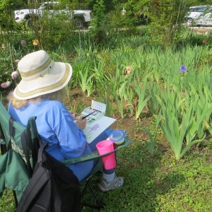 plein air painting in ESCC garden May 2 2019