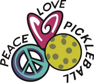 Peace Love Pickleball symbols