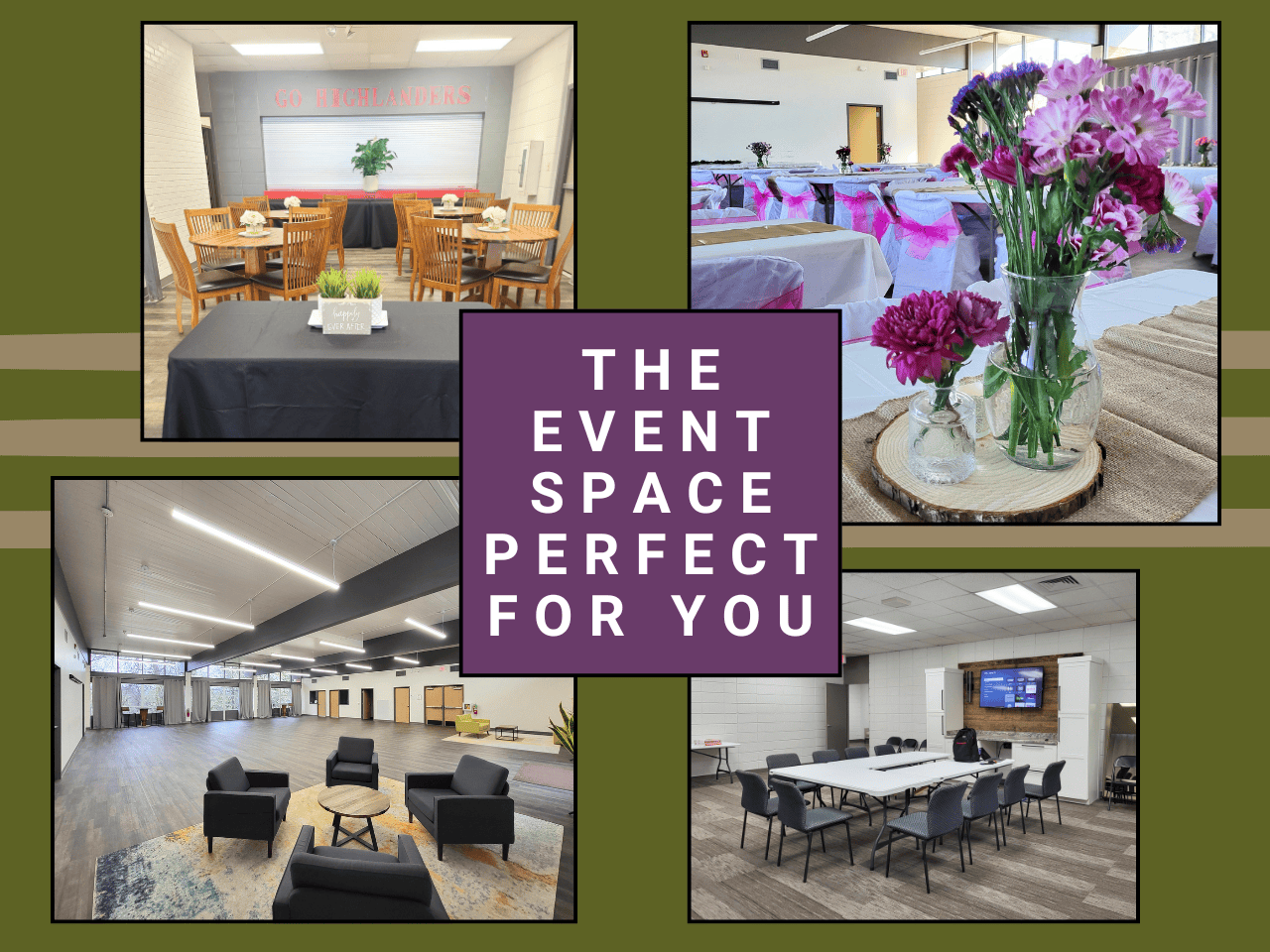 composite of different meeting room spaces available for rent
