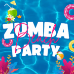 Zumba beach party poster colorful 
