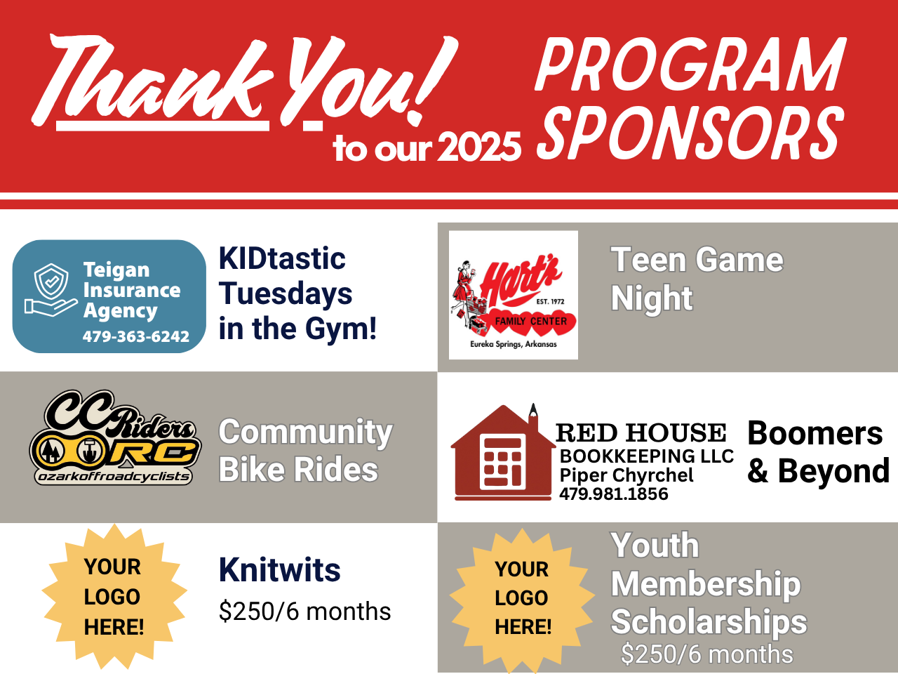 poster listing 2025 program sponsors