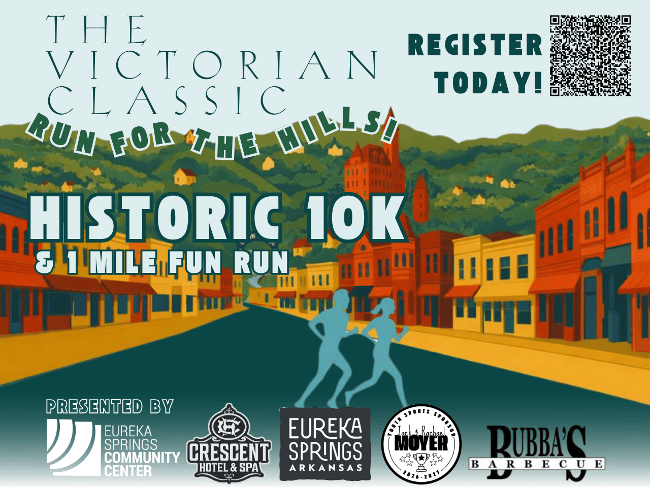 photo of Spring Street with runners in various colors superimposed over