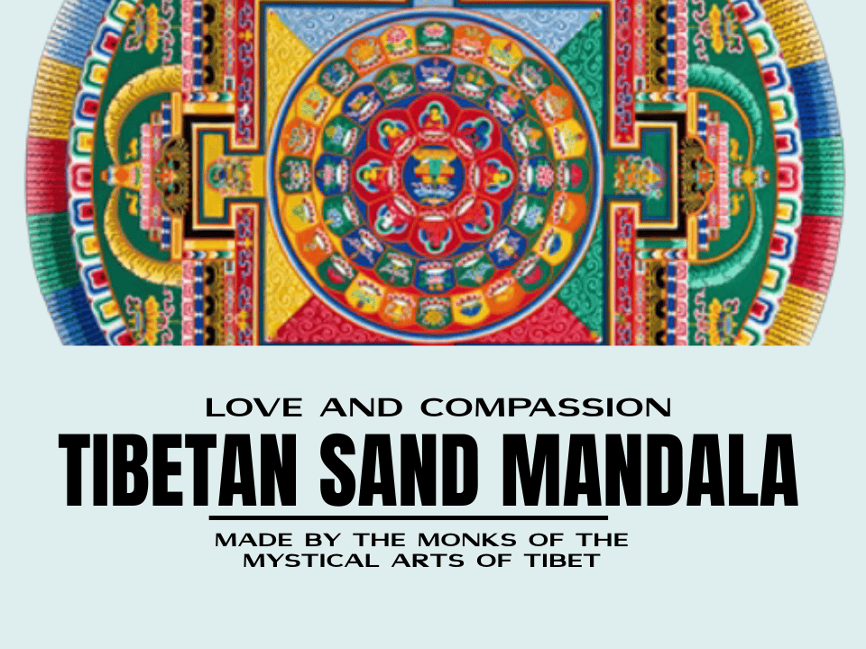 poster of a colorful mandala and event announcement info