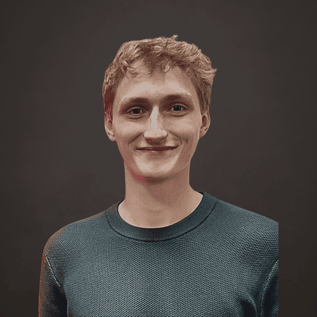 headshot, young man, smiling into the camera