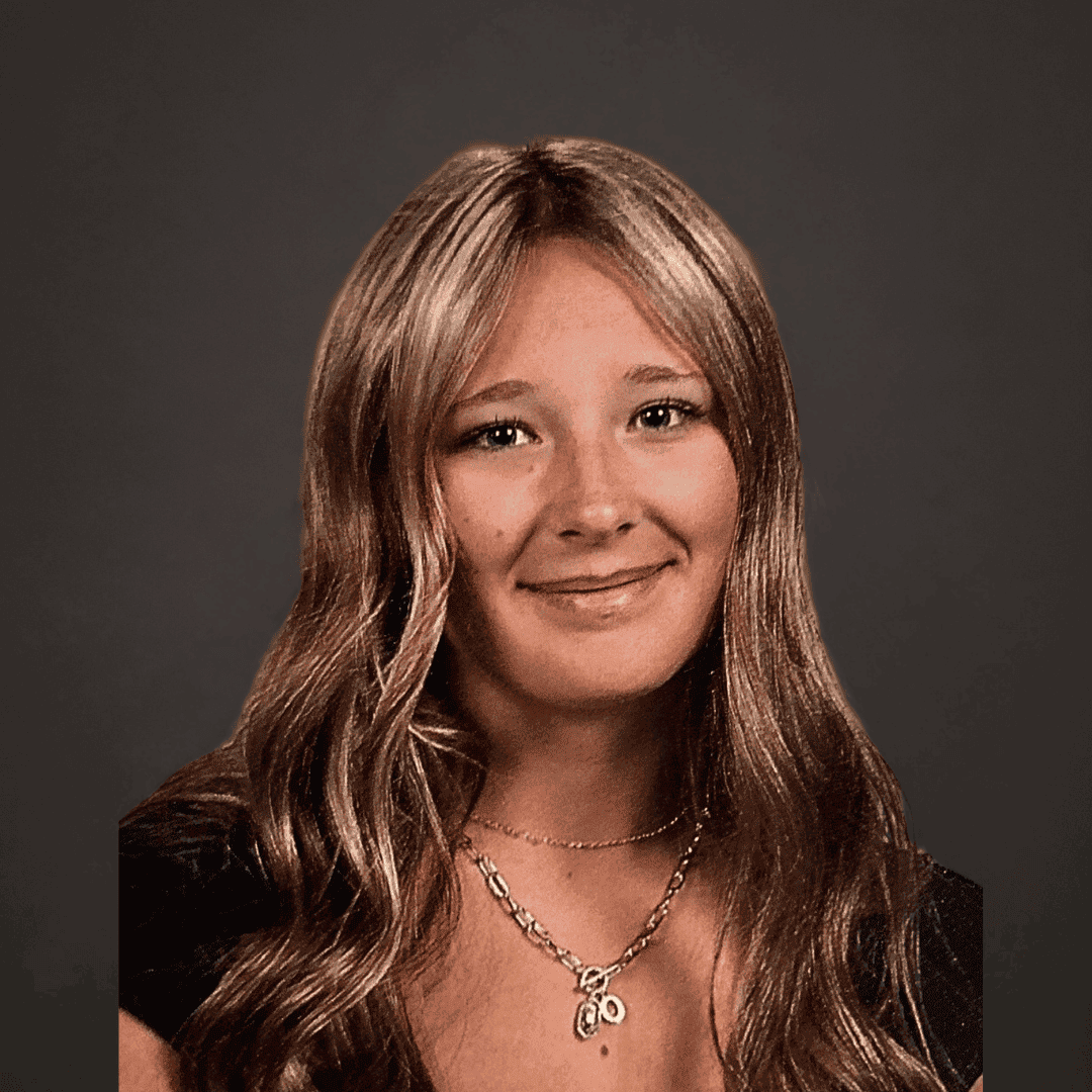 headshot, teenage girl, smiling into the camera